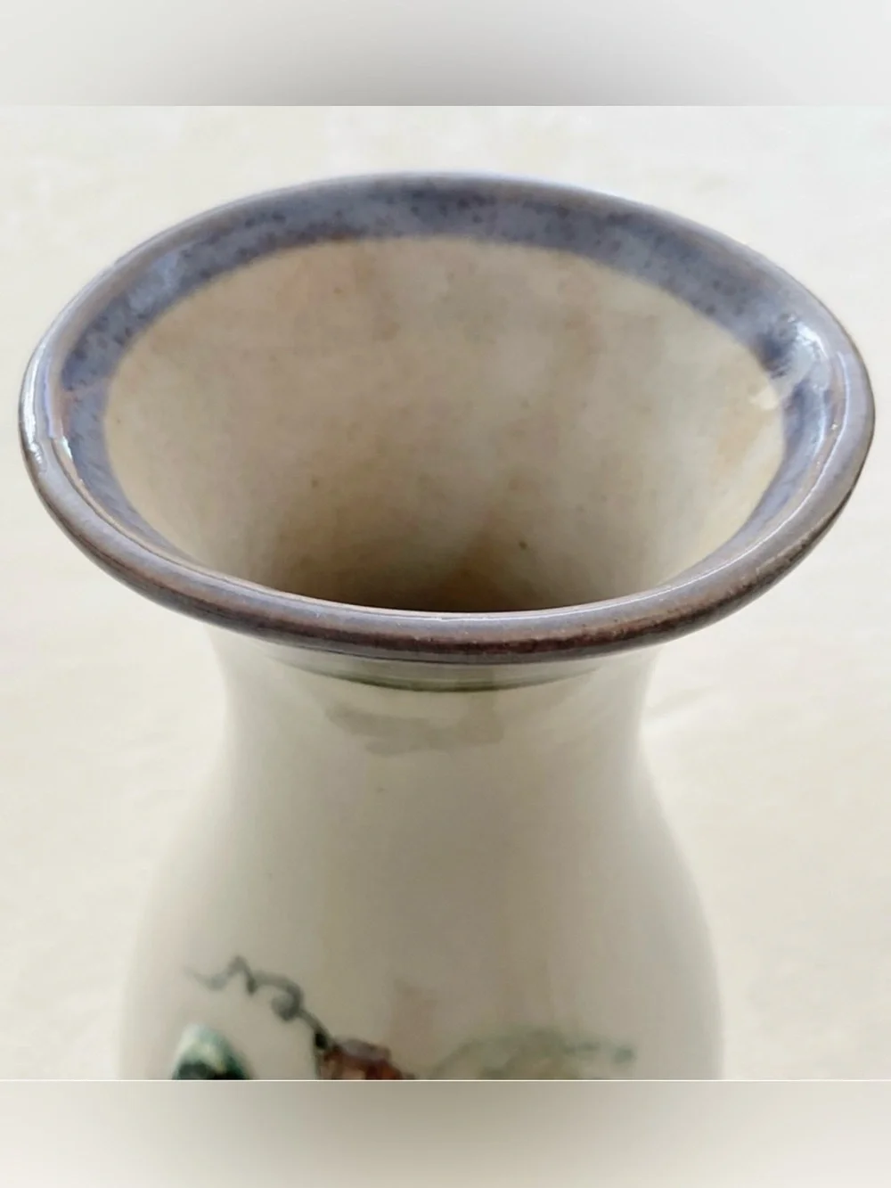 Vintage Quyle Kilns Grapevine Vase 9.5” Signed California Studio Pottery
